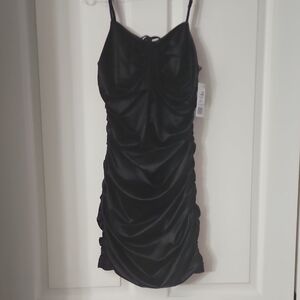 Elegant Black Ruched Dress